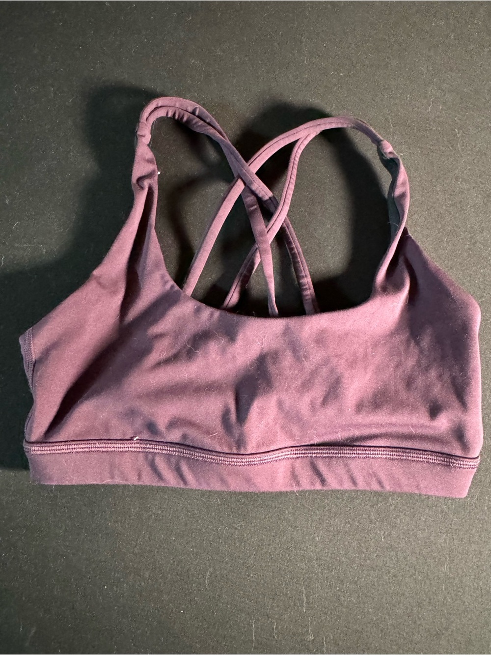 Iron Rebel Plum Cross-Back Strappy Sports Bra